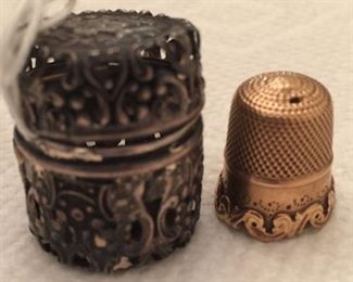 STERLING CASE WITH 14K THIMBLE