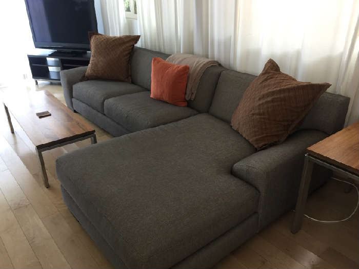 Large grey/brown Shenandoah Sectional sofa. (Room and Board)