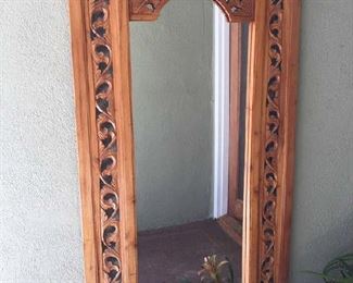 Large Beautiful carved wood frame mirror 