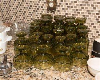 Vintage Green Glassware