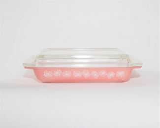 Vintage Pink Daisy Covered Casserole Dish
