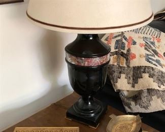1/2 matching lamps and Navajo blanket
