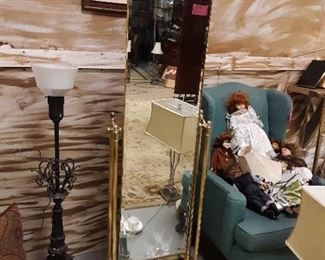 Dresher Brass full length mirror from 70s... current price on modern version is $3800! Mint condition!!