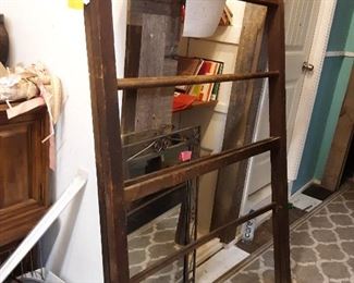 Antique folding quilt rack