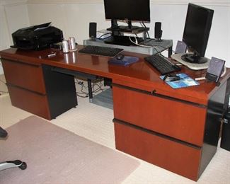 desk with file drawers