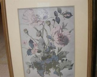 framed floral print