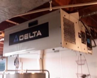 Delta dust vacuum system, ceiling mounted.