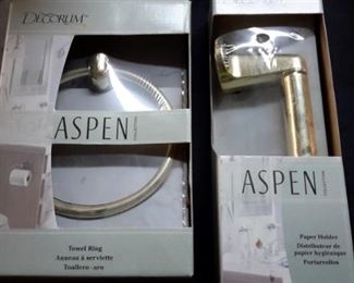 New in box Aspen bath accessories.