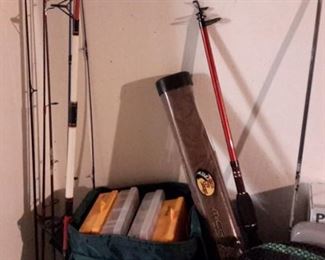 Fishing supplies and poles.