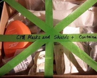 CPR masks, shields and containers.