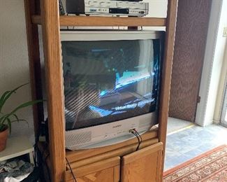 Television and shelving unit