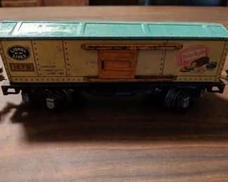 Other box car included in vintage LIONEL set.