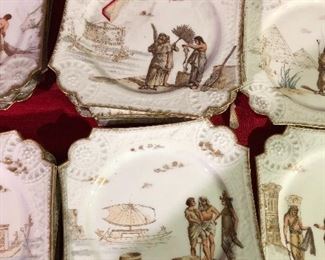Exceptional Haviland Limoges Cabinet Plate ~ Egyptian Revival Decorations ~ Charles Field Haviland / Gerard Dufraisseix Morel Limoges France 1882