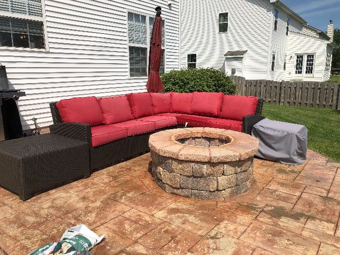 Outdoor Furniture seating with Covers Sectional with 2 Tables. ARE YOU READY FOR SUMMER????