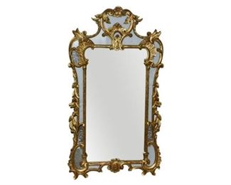 13. Fine LOUIS XV Style Gilded Wall Mirror wMirrored Panels