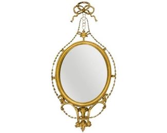14. Large Federal Style Gilt Finish Wall Mirror