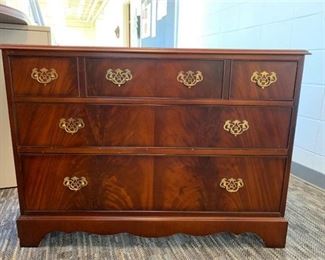 15. Fine Flame Mahogany Driscoll Chippendale Style Low Chest of Drawers