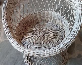 067 MidCentury Wicker ThreePiece Indoor Set