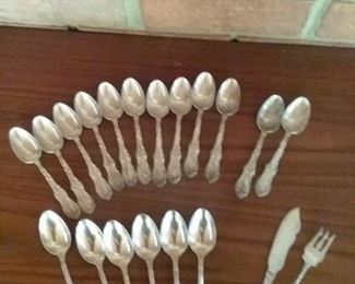 14 Assortment of Antique Sterling Silver Spoons