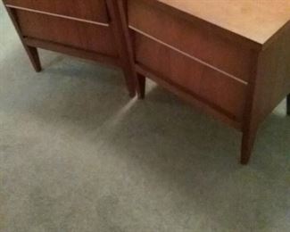 26 Pair of MidCentury TwoDrawer Nightstands