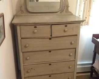33 Vintage Painted Bureau with Mirror