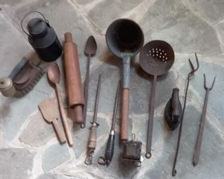 54 Antique Kitchen and Household Items