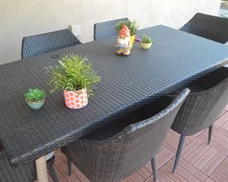 patio table and 6 chairs