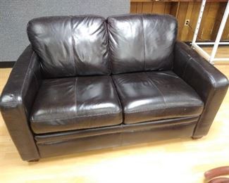 Leather pull out sofa bed 