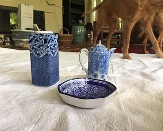 Blue and white porcelain.