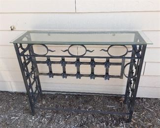 Wrought iron console table