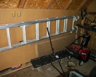 Aluminum Extension Ladder, Lawn Dethatcher, Snow Blower