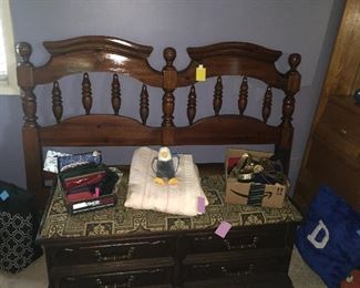 Headboard, Chest with Cushion Top (SOLD)