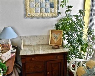 Eastlake Marble Topped Washstand
