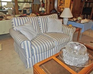 Haverty's Loveseat, Large Punch Bowl Set