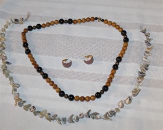 beaded and shell necklaces