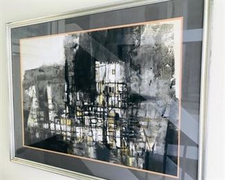 Baruj Salinas (1935), Cuban, 20th Century, Watercolor and ink on paper, Gold tones, 21x30"