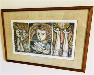 Irving Amen (1918-2011) American, 20th Century, "Invocation for Peace", Lithographic, 9 1/2x17"
