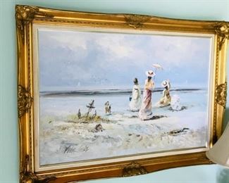 Marie Charlot French, 20th Century Oil on Canvas Framed in Carved Giltwood, 24x36