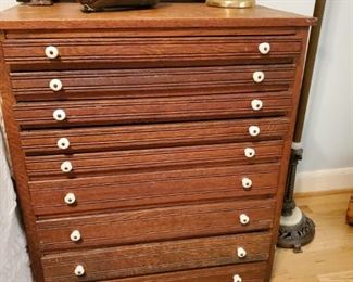 Fantastic 9 drawer Antique Doctor's Cabinet