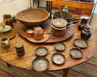 Great photo of the large Lasy Susan top Antique table