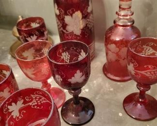 Vintage ruby red glass