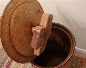 All wood antique butter churn