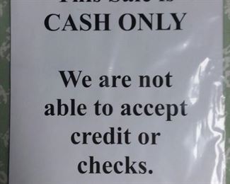 This sale does not accept credit. 