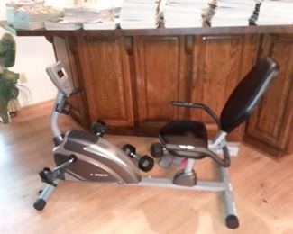 Recumbent bike $50
Excersize equipment 