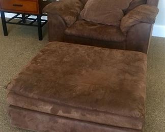 Overstuffed Chair and Ottoman 
