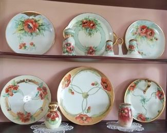 Assorted painted poppy plates