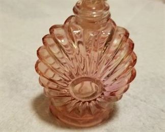 Vintage Pink glass perfume bottle with stopper