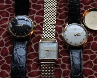 Vintage Marshall Pierce & Co. , Girard Perragaux, Omega gold watches