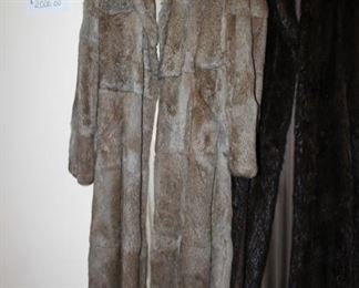 Giorgio Armani full length rabbit fur coat