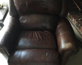 Leather rocker recliner